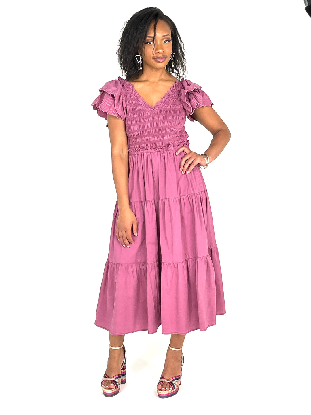 Grape Open Back Midi Dress
