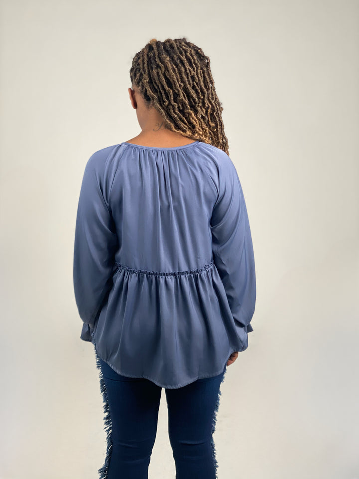 Ruffle Tie Front Top