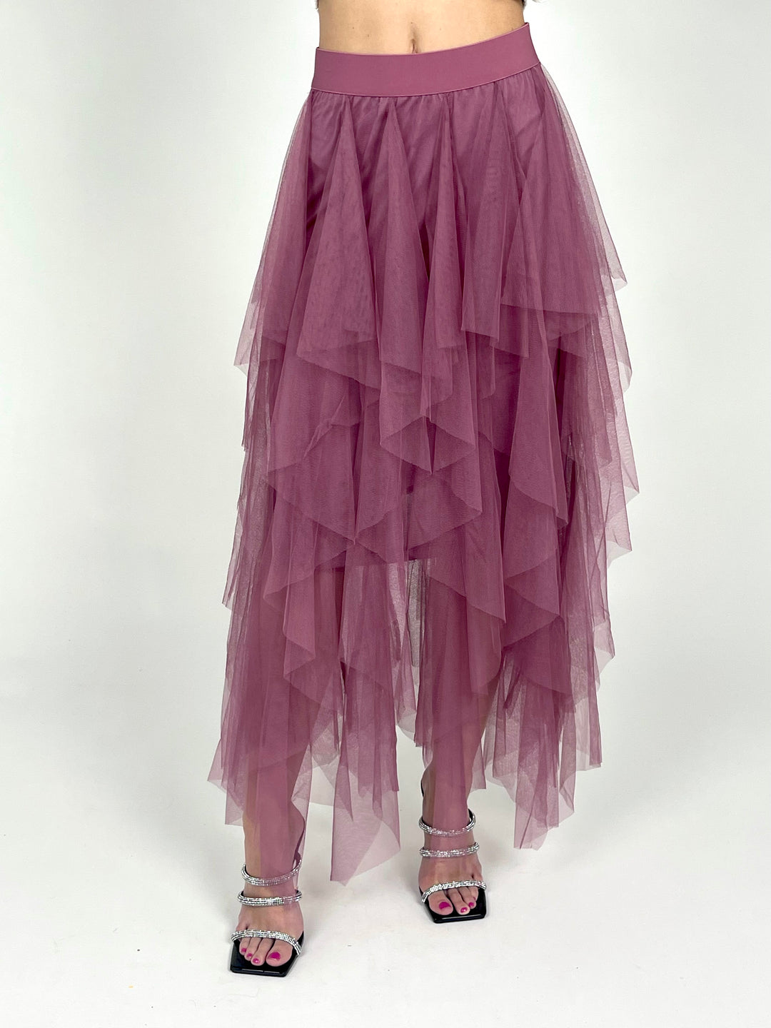Mauve Mesh Maxi Skirt