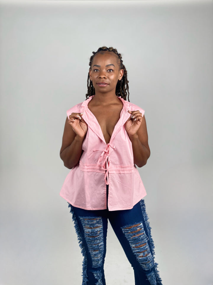 Pink Poplin Open Top