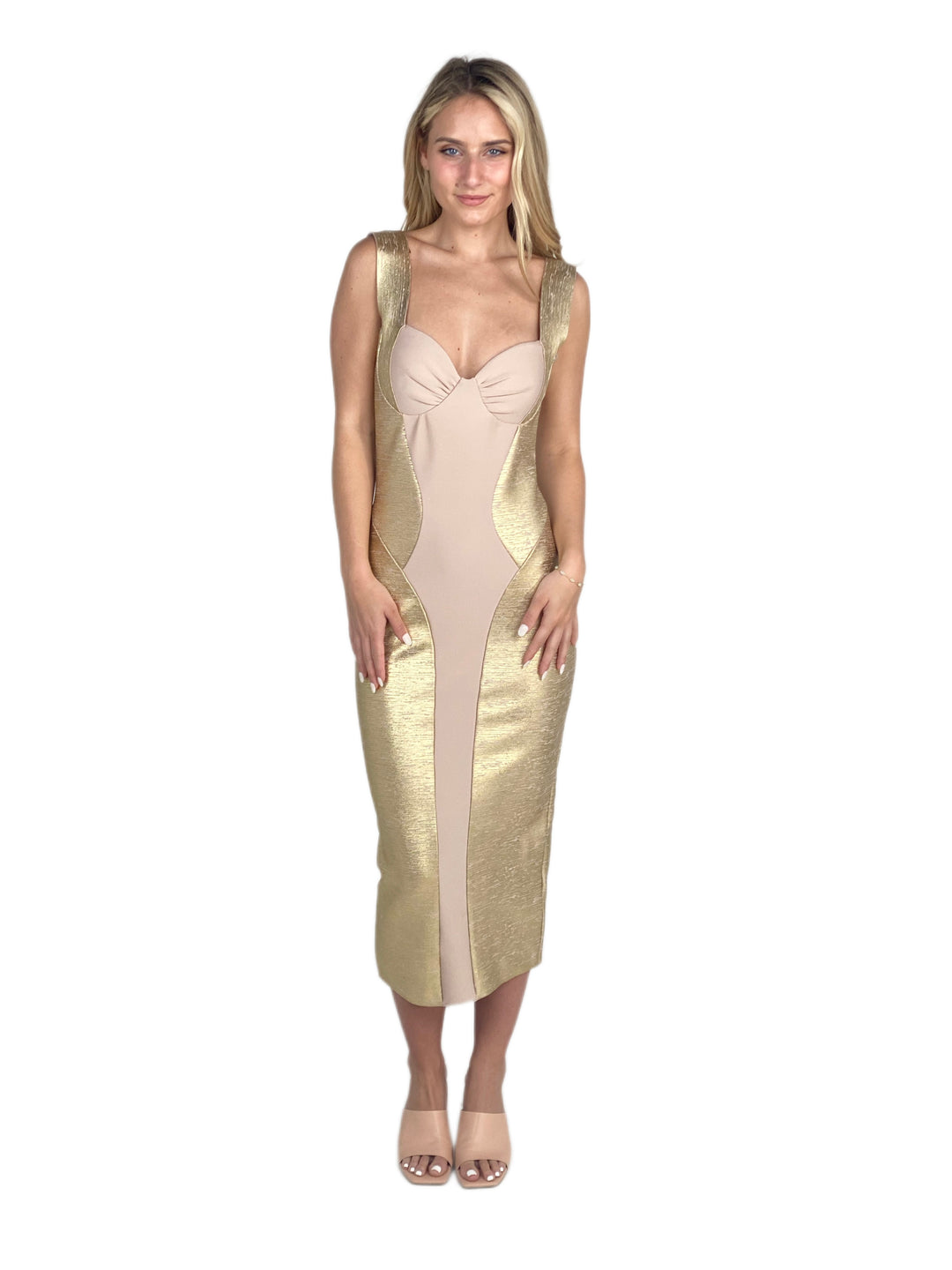 Gold Bandaged Dress