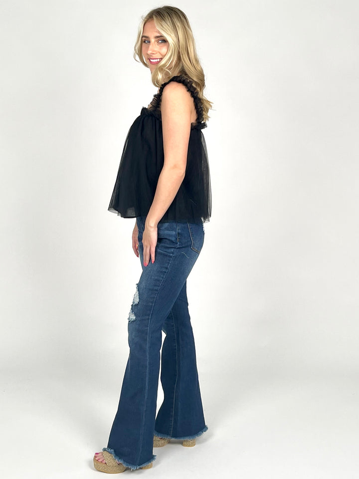 Black Tulle Top