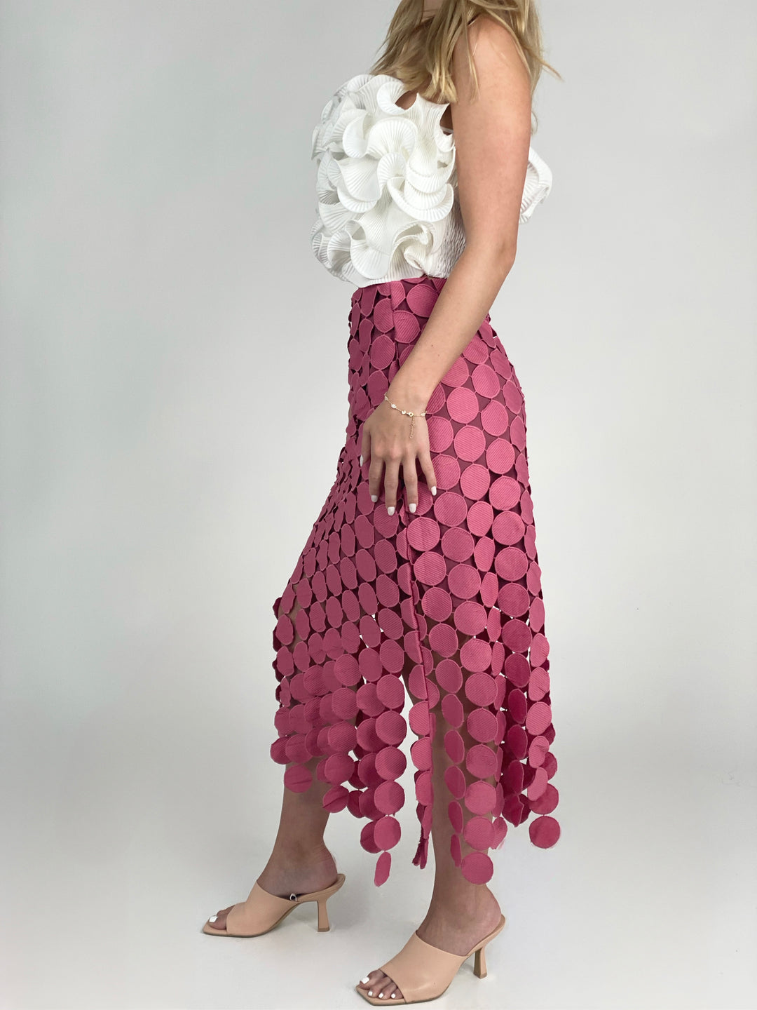 Pink Sassyn Irregular Minimalist Skirt