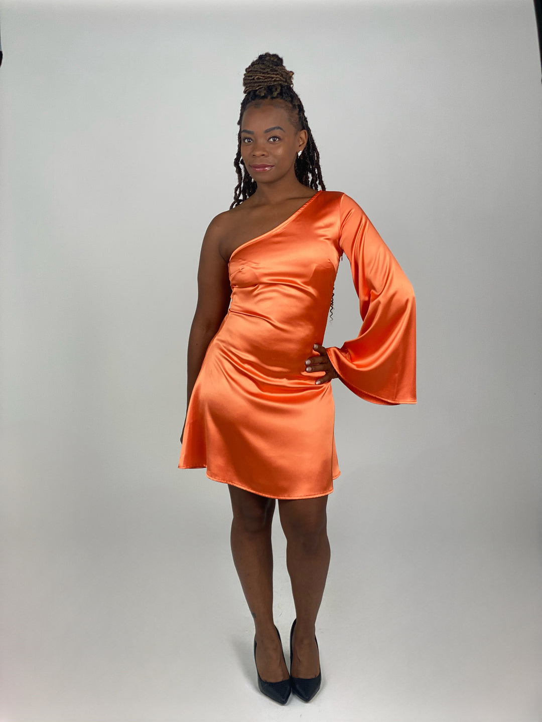 Tangerine One Shoulder Dress
