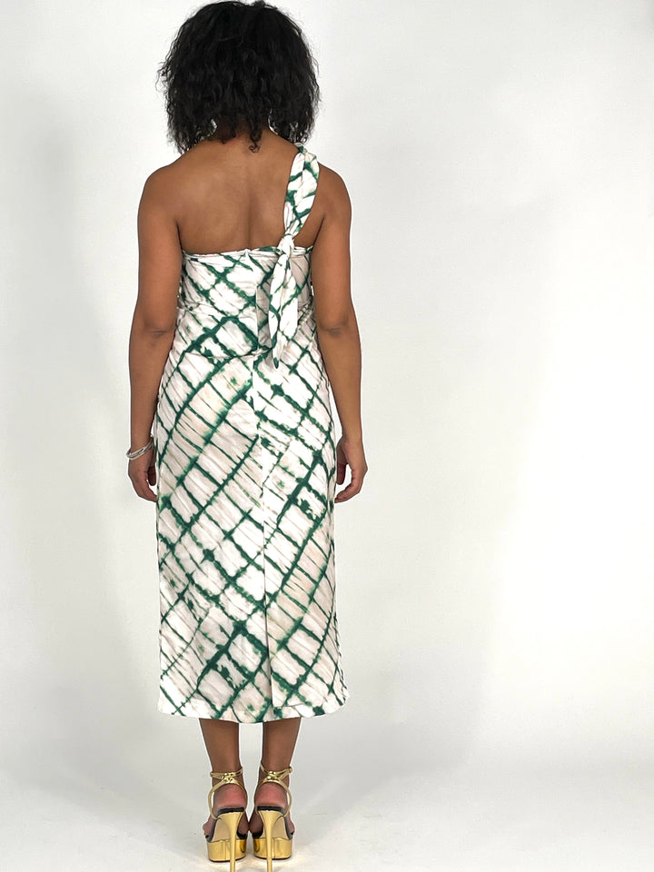 Green Strapless Midi Dress