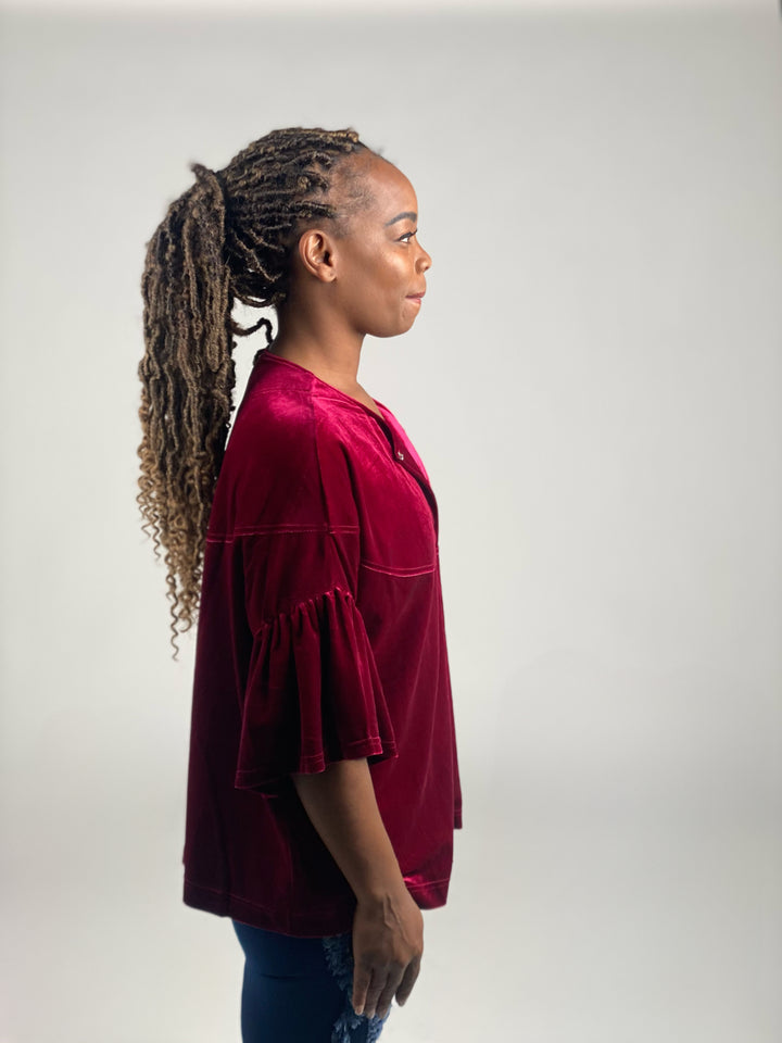 Velvet 3/4 Sleeve Cardigan