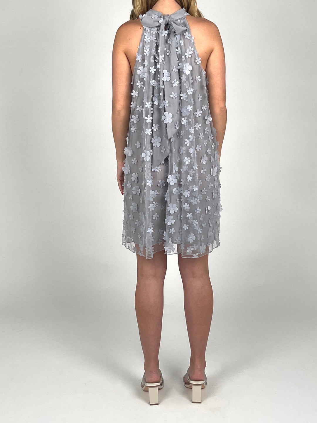 Ice Grey Floral Dress