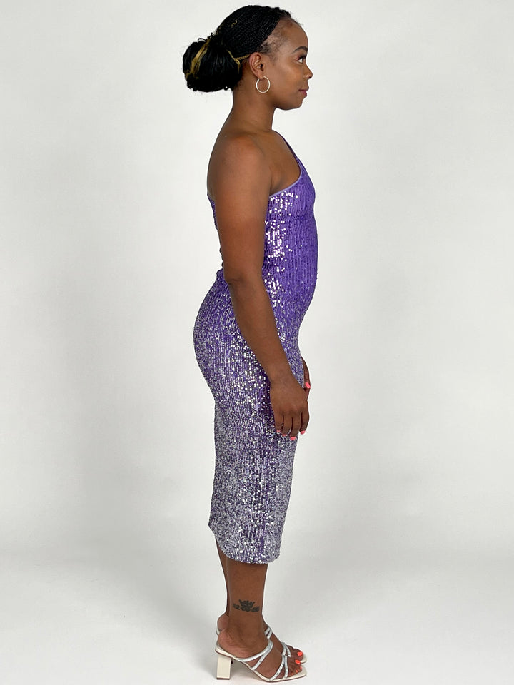 Ombré Sequin Plum Dress
