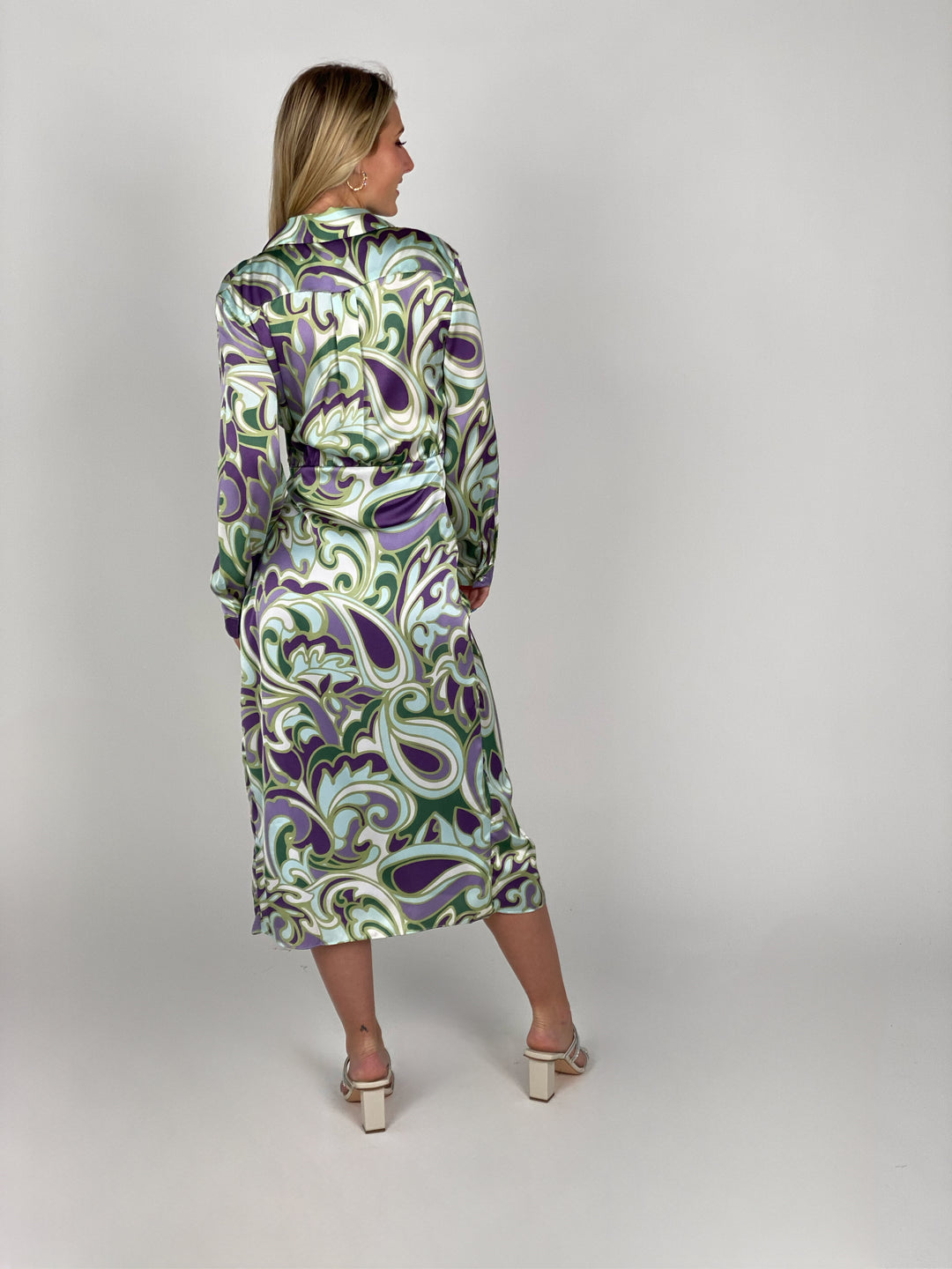 Lily Green And Lavender Eudemonia Midi Dress