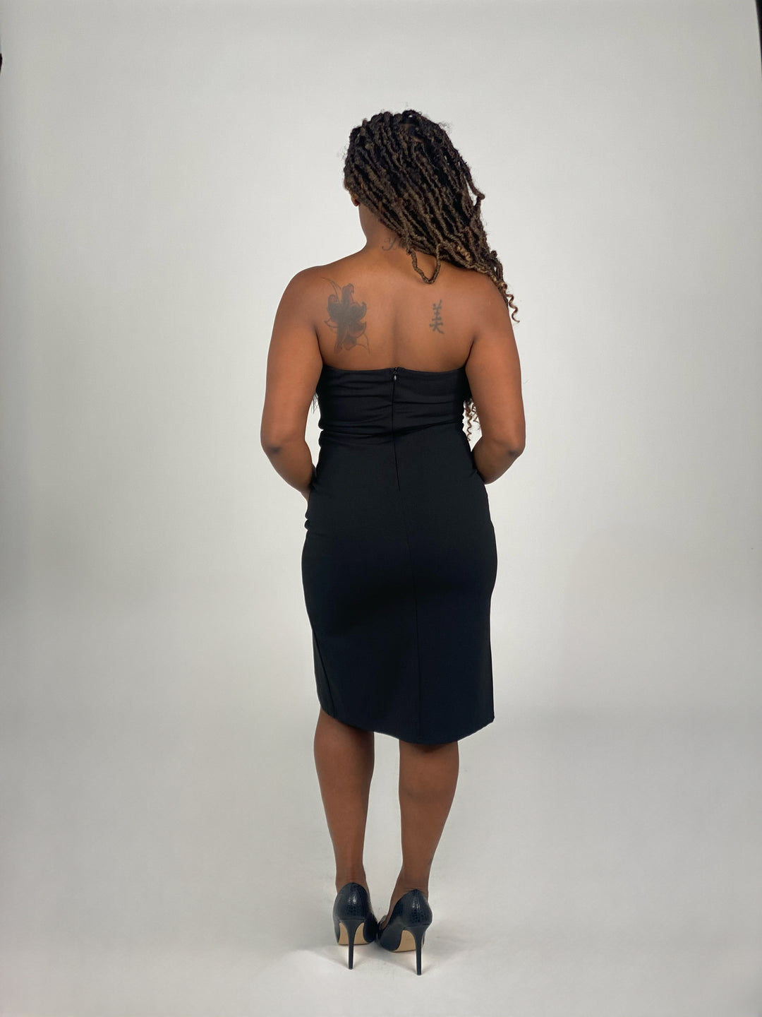 Black Sleeveless Feather Dress