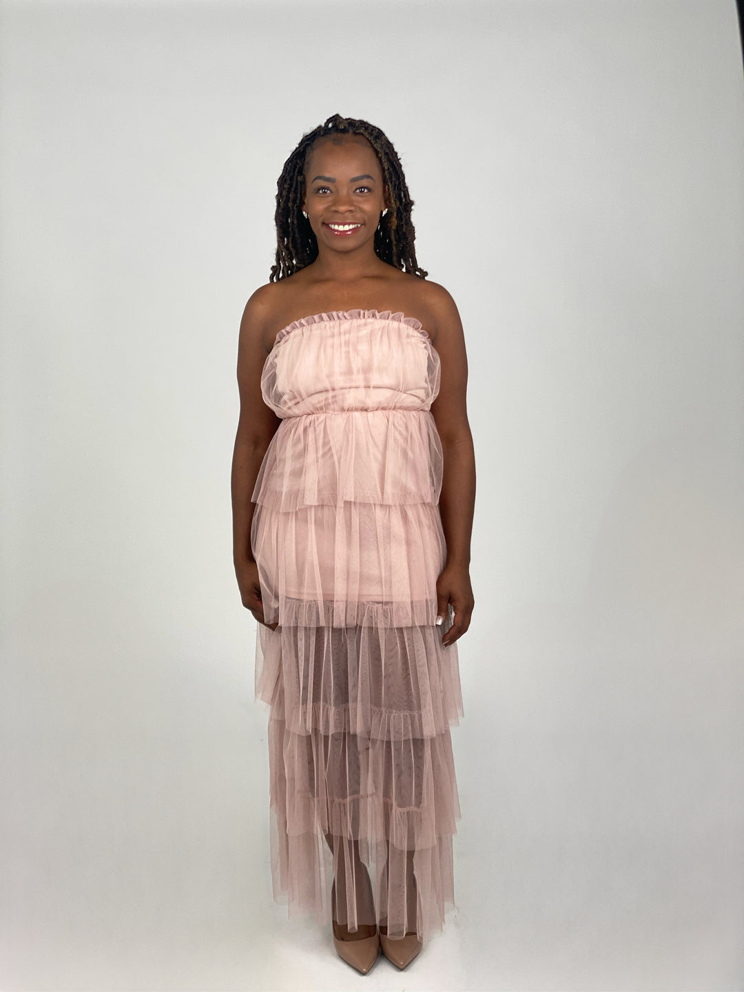 Off Shoulder Ruffled Maxi Dress