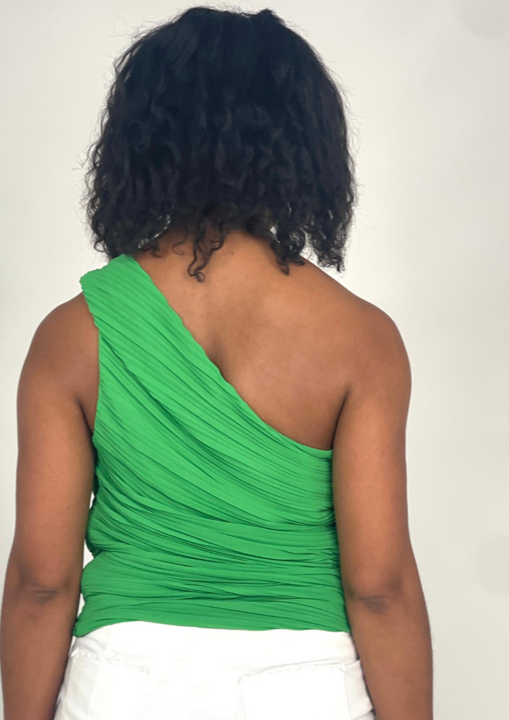 Kelly Green One Shoulder Top
