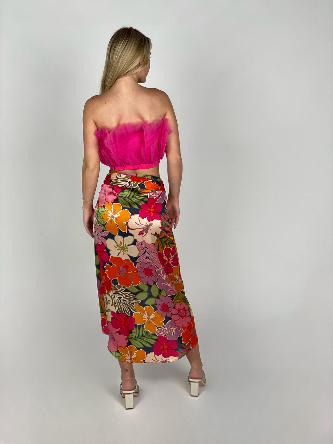 Hawaiian Garden Sarong Wrap Maxi Skirt