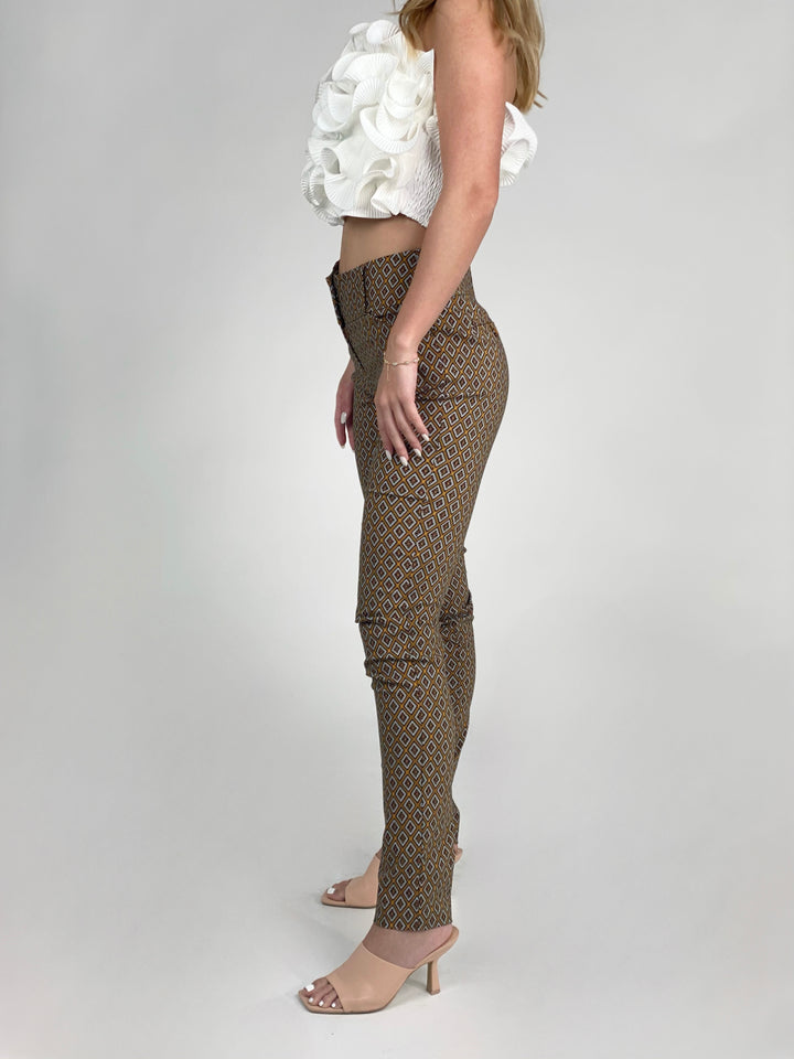 Mustard Printed Pants