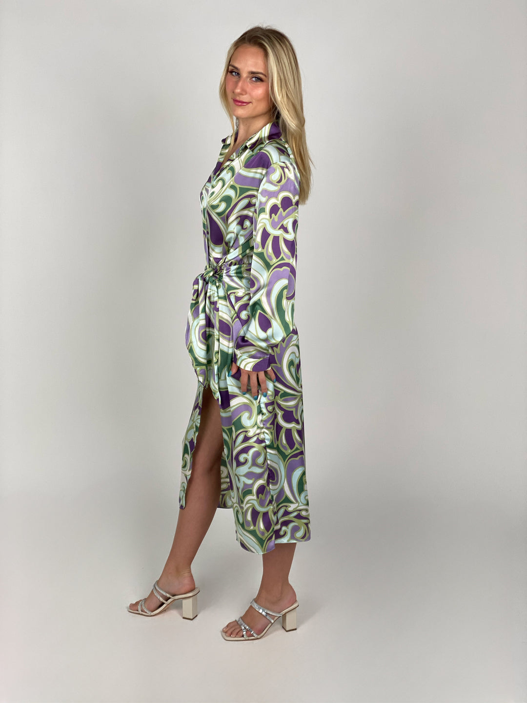 Lily Green And Lavender Eudemonia Midi Dress