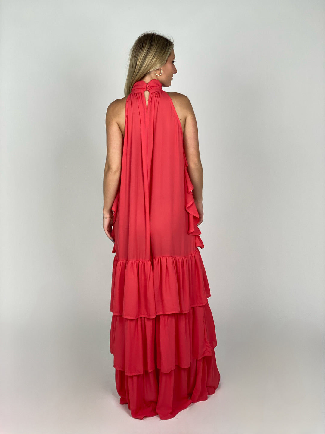 Pink Bow Ruffle Dress