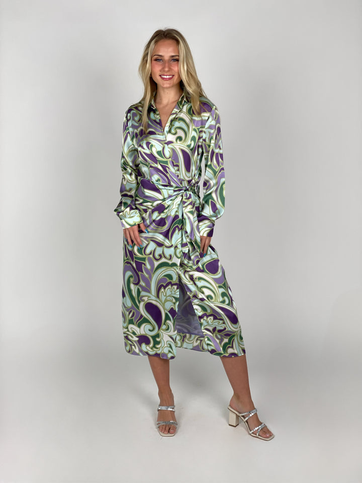 Lily Green And Lavender Eudemonia Midi Dress