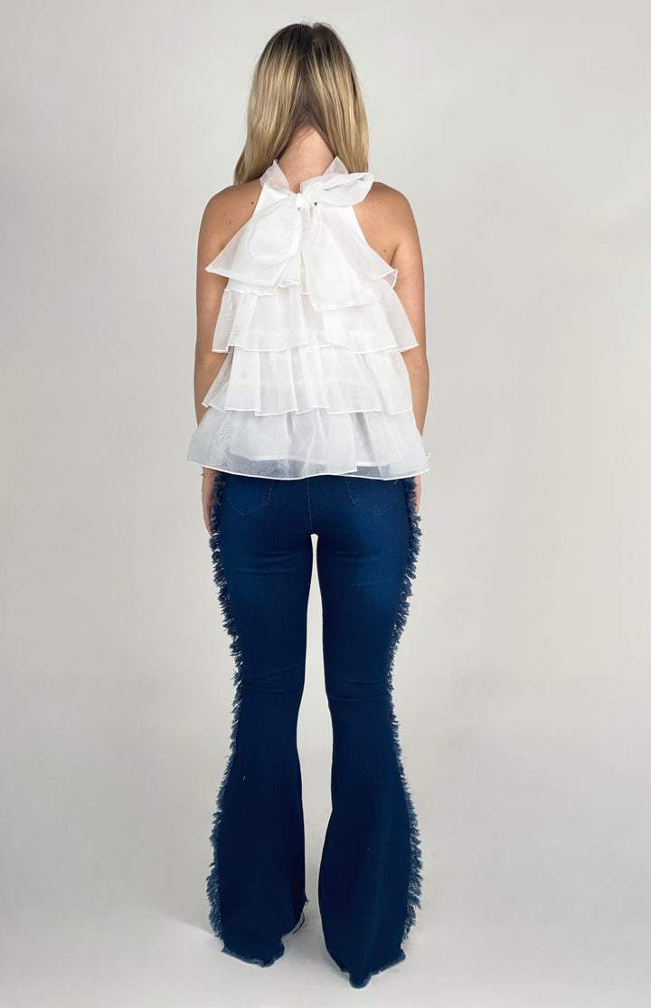 White Ruffled Top