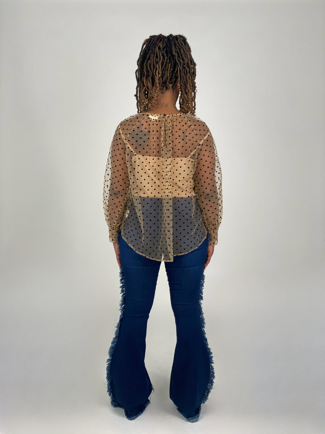 Polka Dot Crew Neck Top