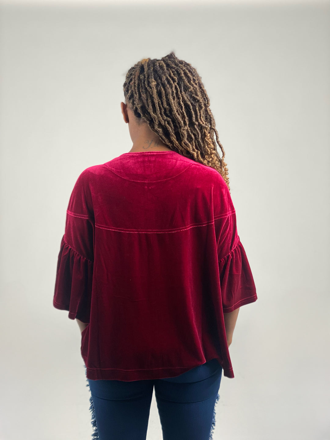 Velvet 3/4 Sleeve Cardigan
