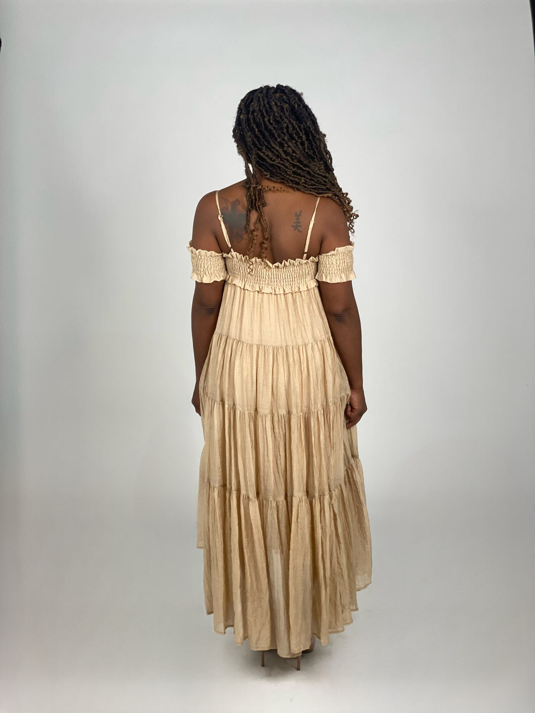 Sleeveless Taupe Maxi Dress