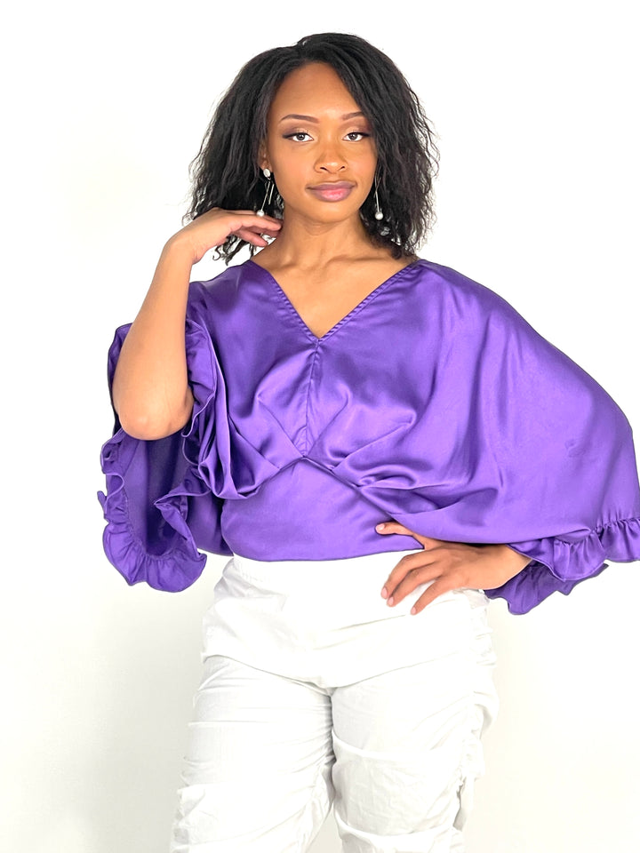 Purple Flowy Blouse