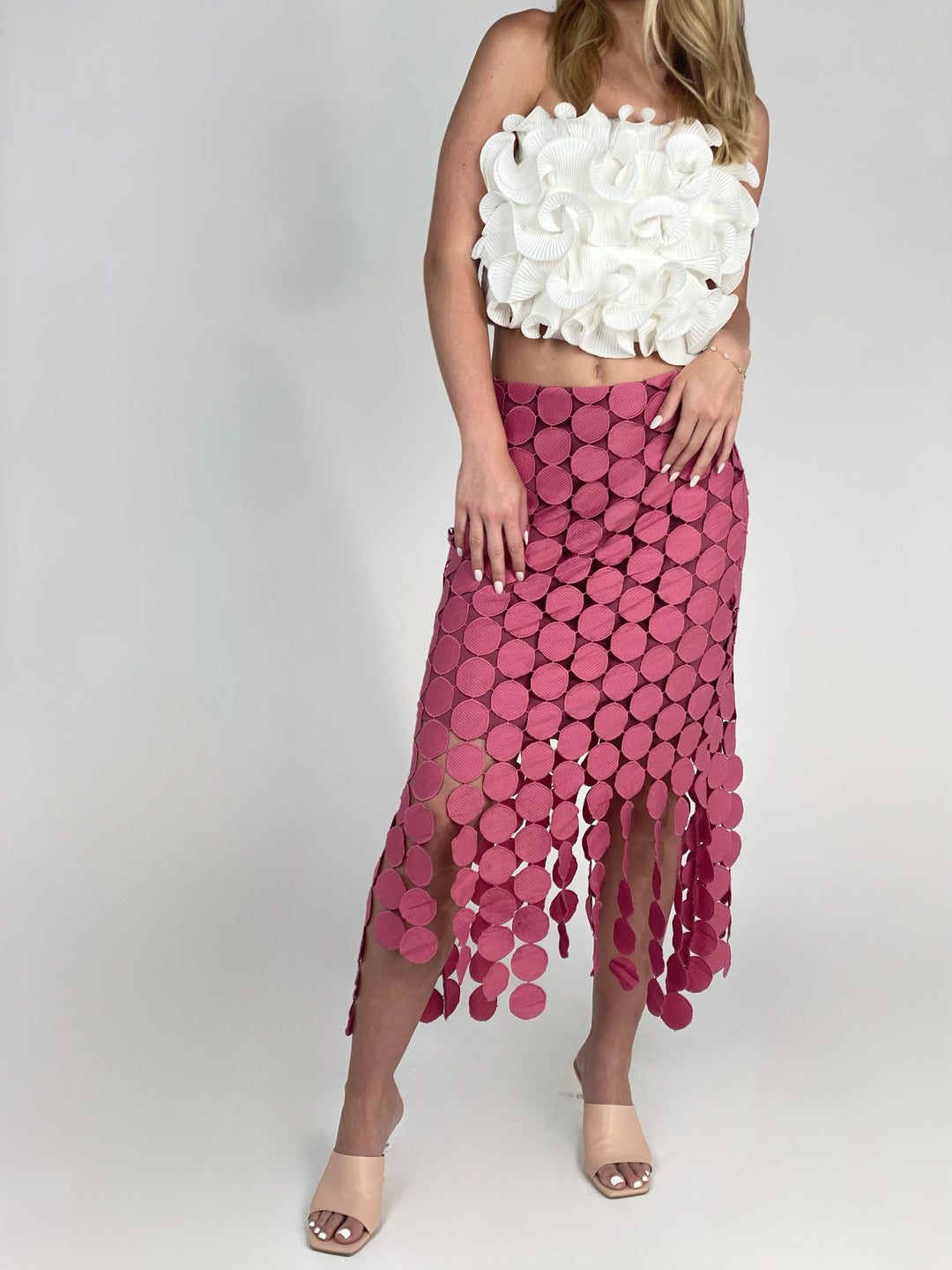 Pink Sassyn Irregular Minimalist Skirt