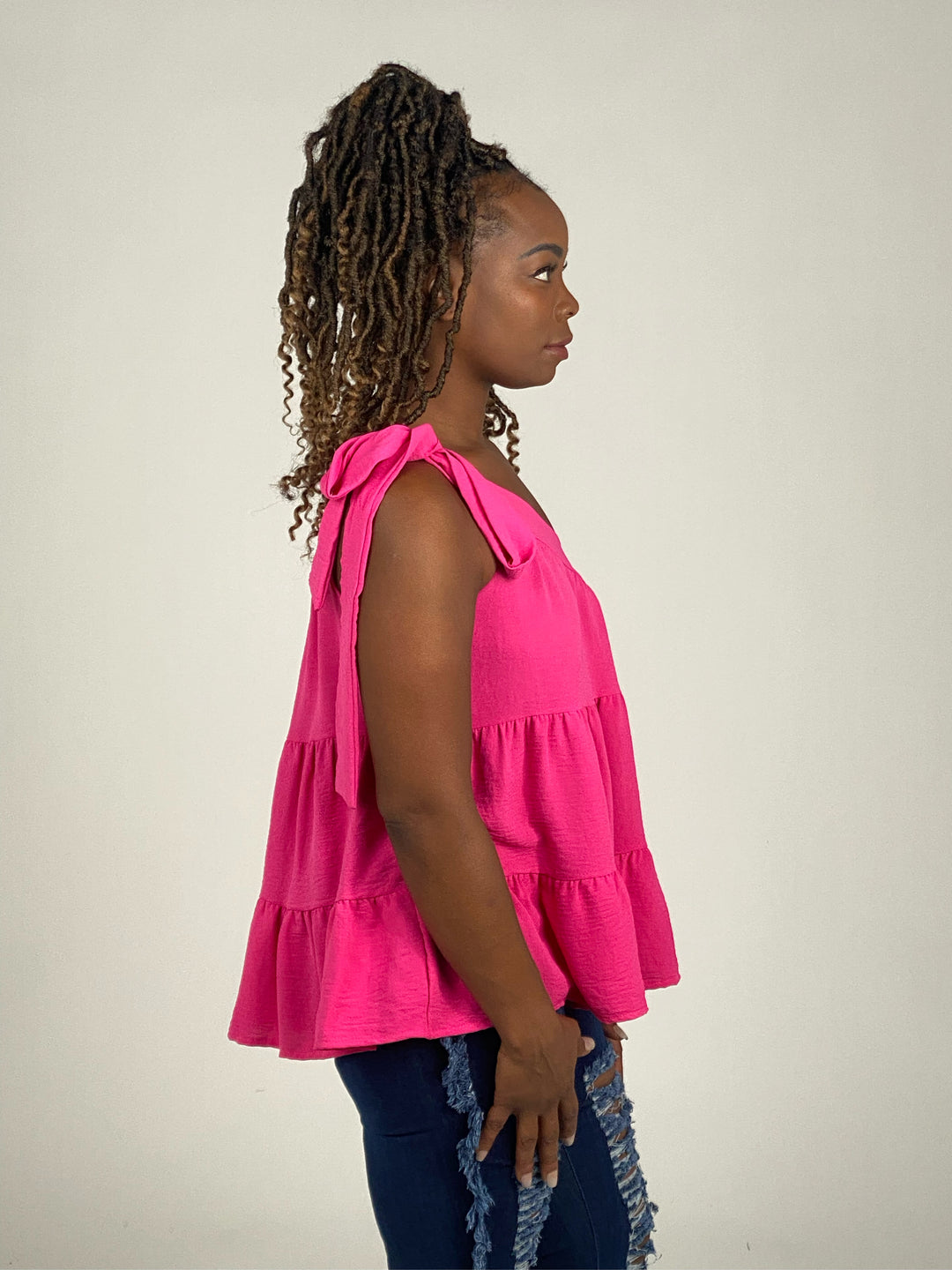 Pink One Shoulder Top