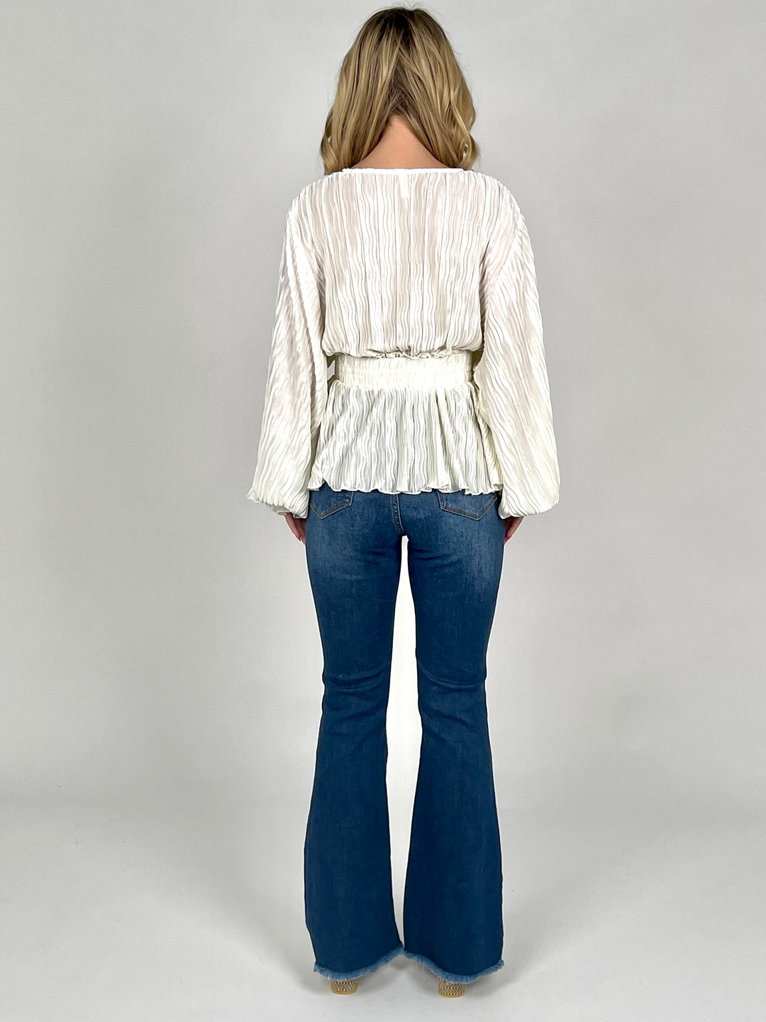 Off White Pleated Top