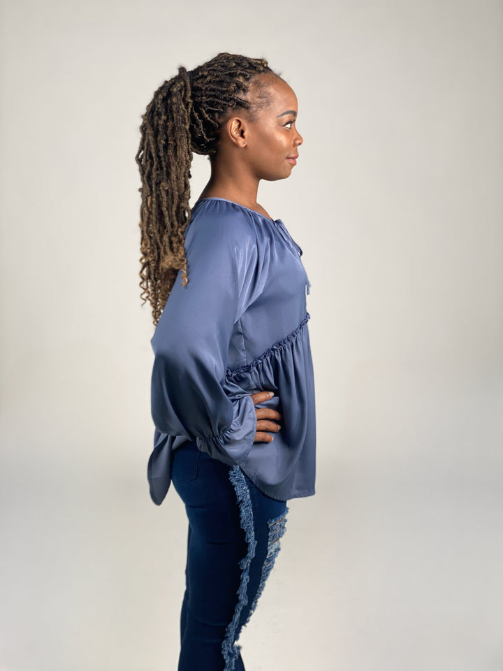 Ruffle Tie Front Top