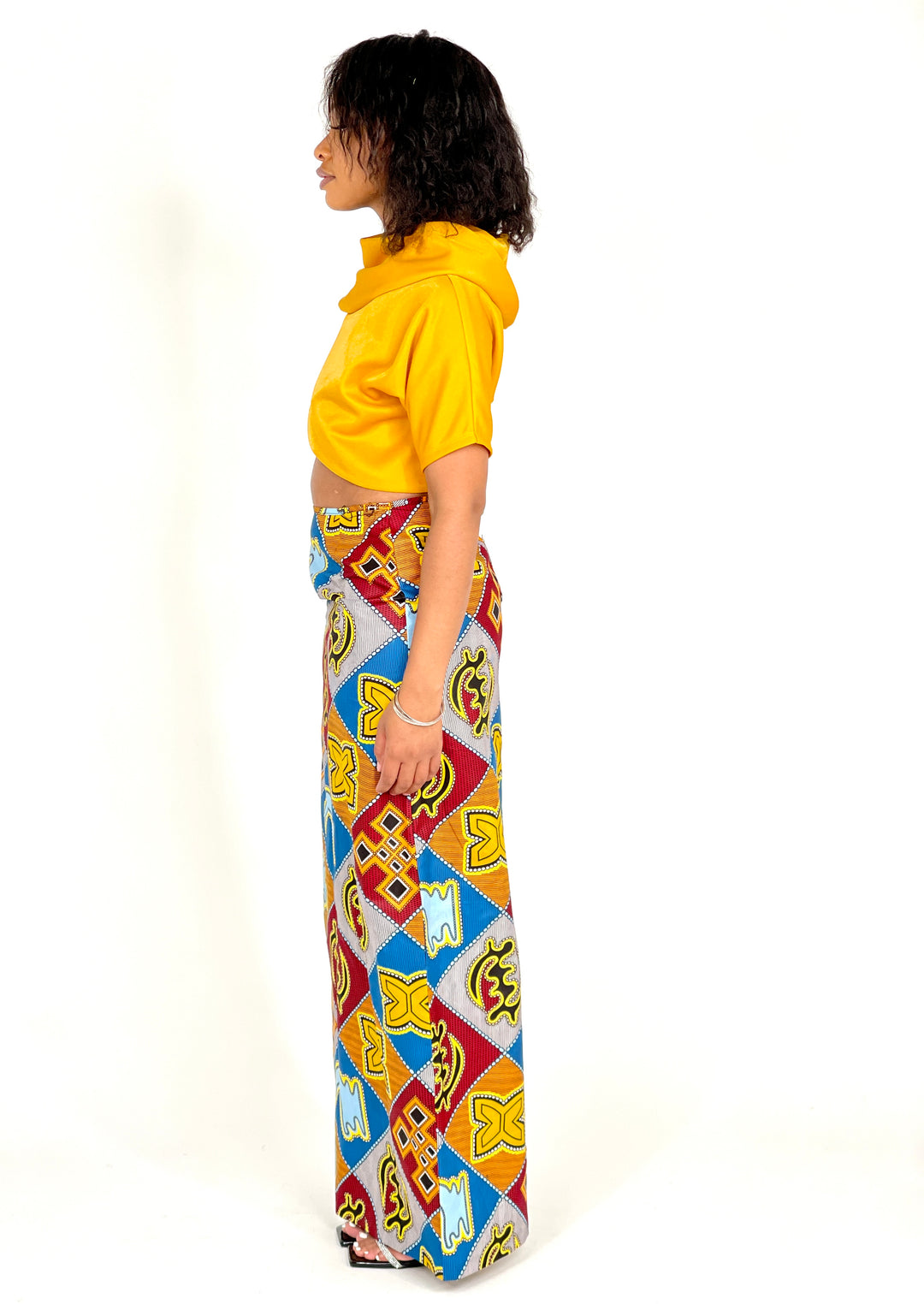 Sassyn Africa Yellow Two Piece Skirt And Crop Top