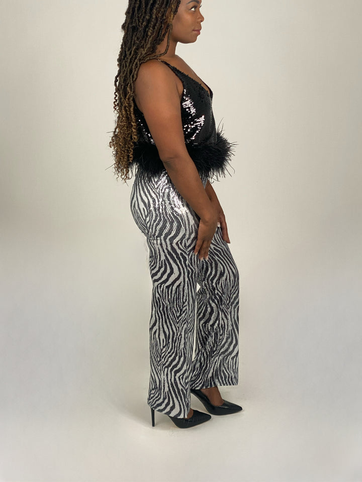 Black And White Sequin Pants