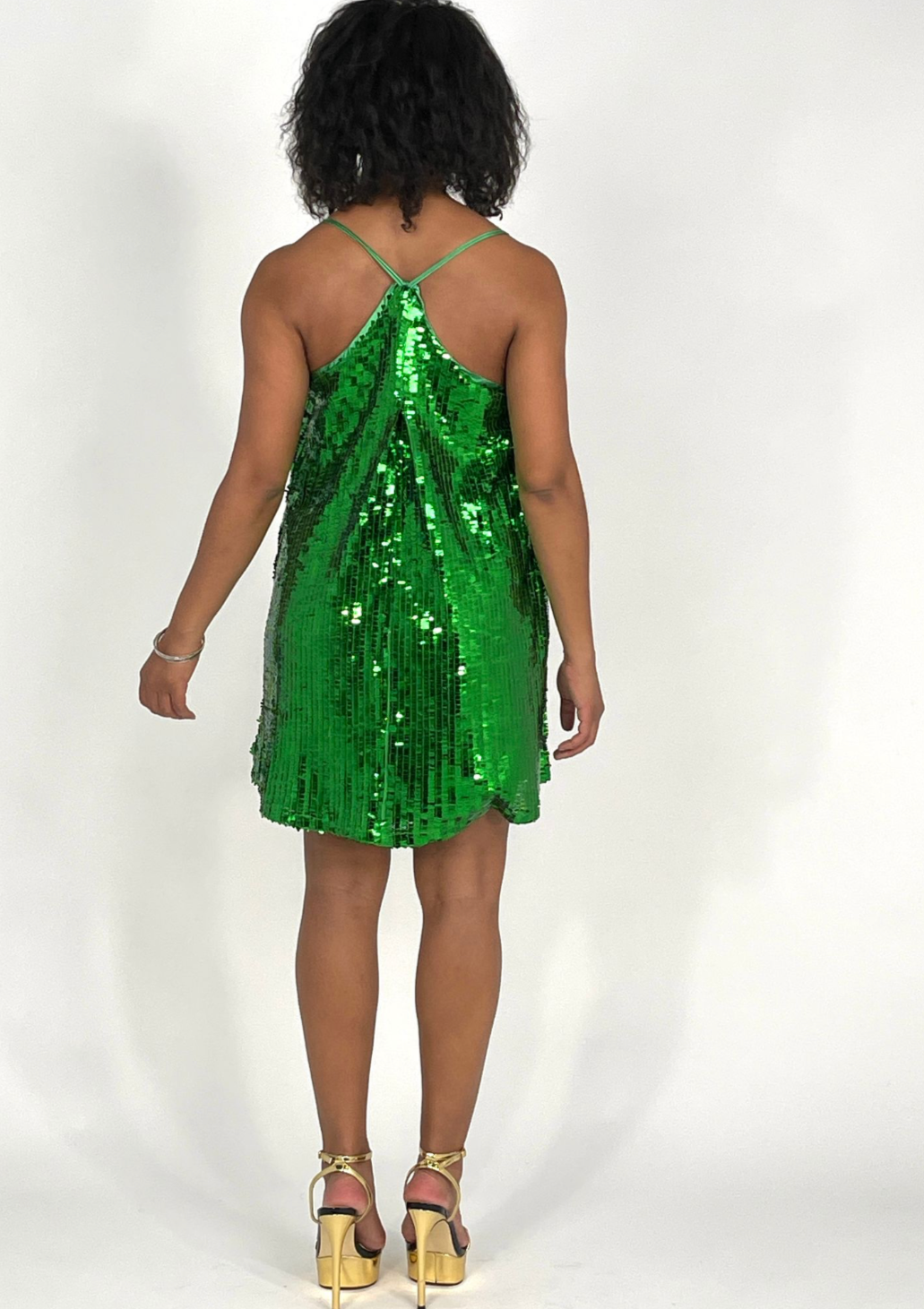 Green Sassy Sequin Dress