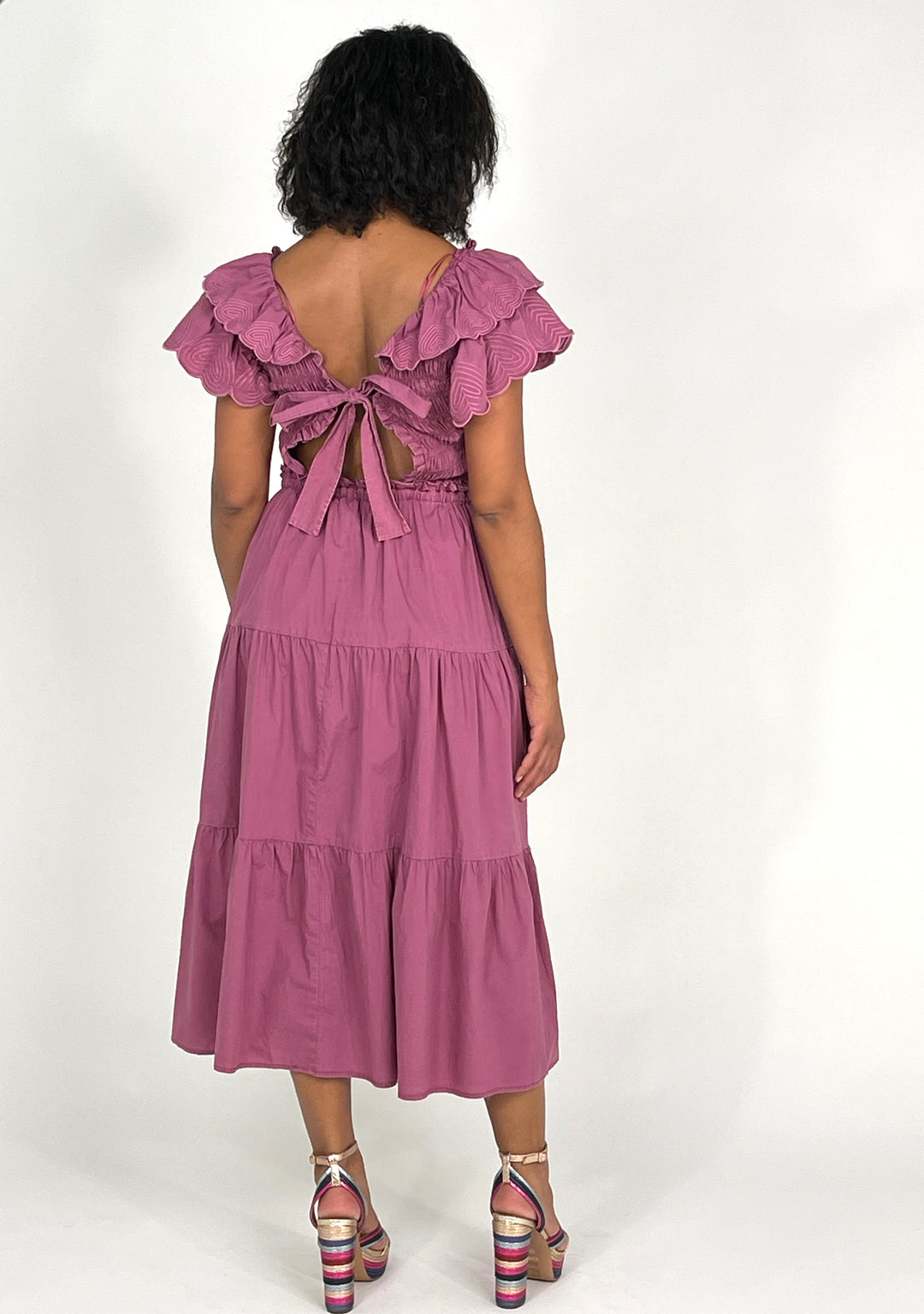 Grape Open Back Midi Dress
