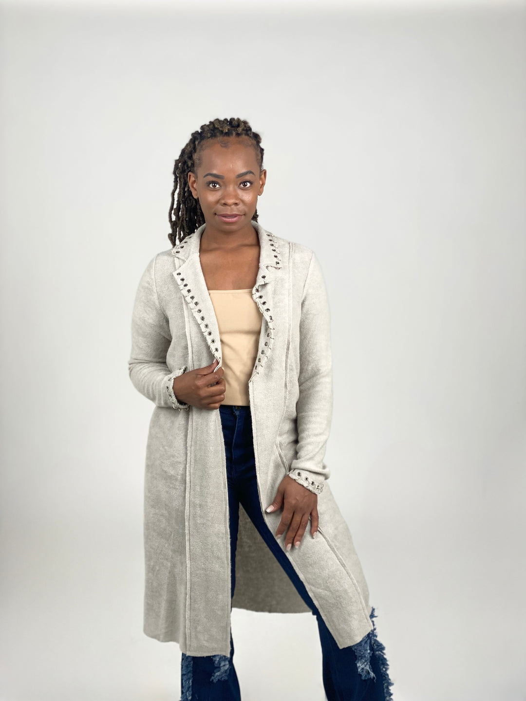 Long Sleeve Jacket With Eyelets