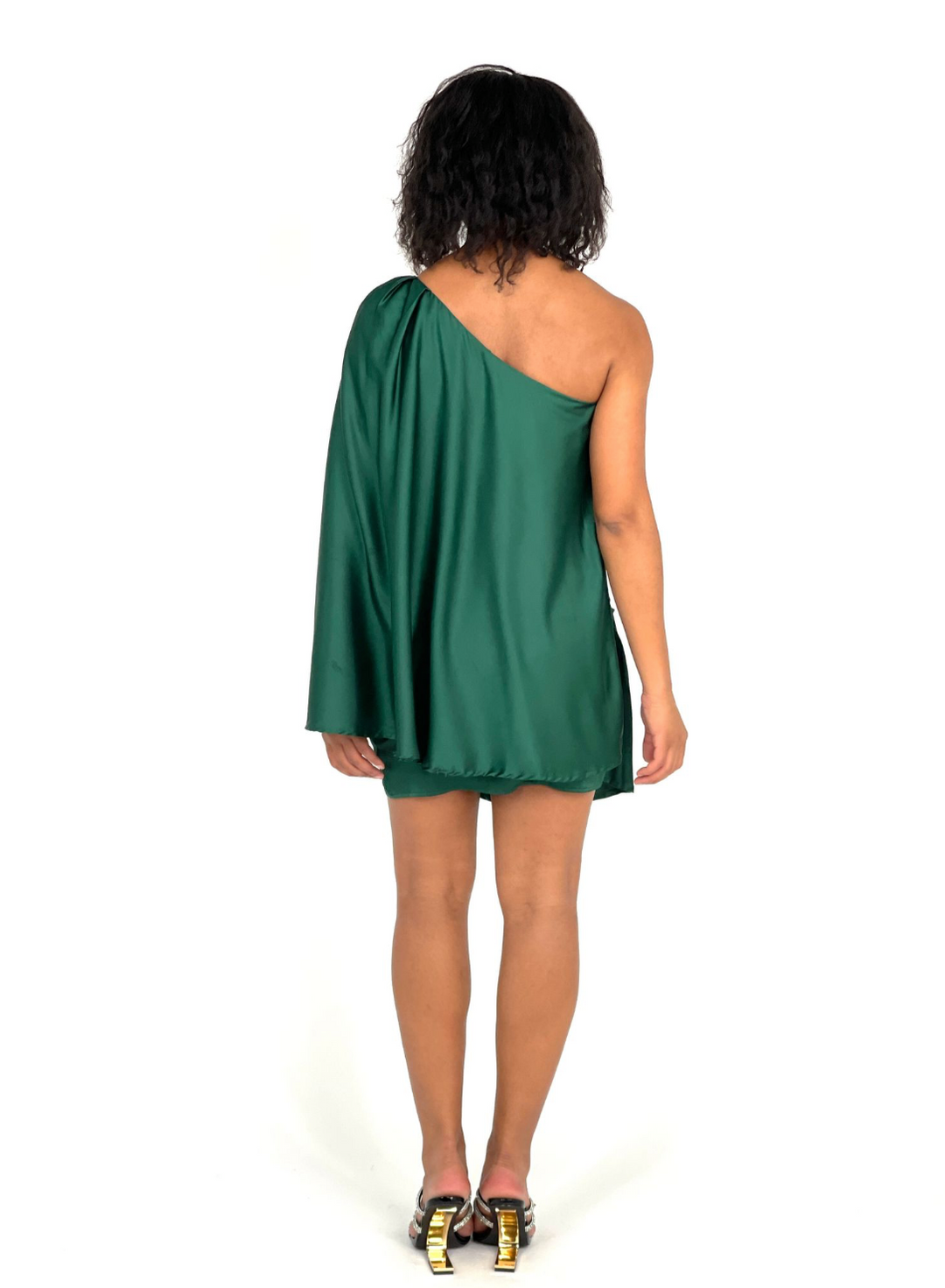 Green Mini Satin Dress