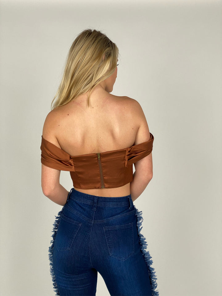 Cafe Off Shoulder Corset Blouse