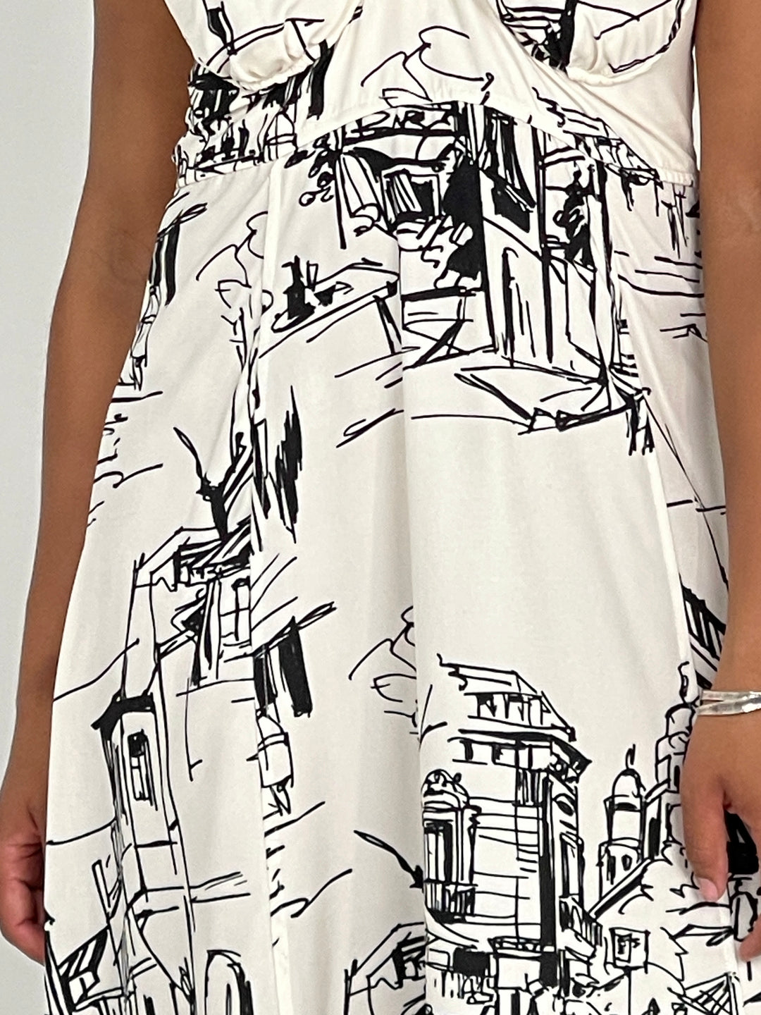 Printed Off Shoulder Midi Dress