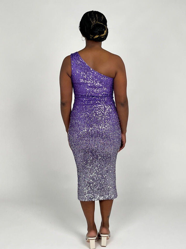 Ombré Sequin Plum Dress