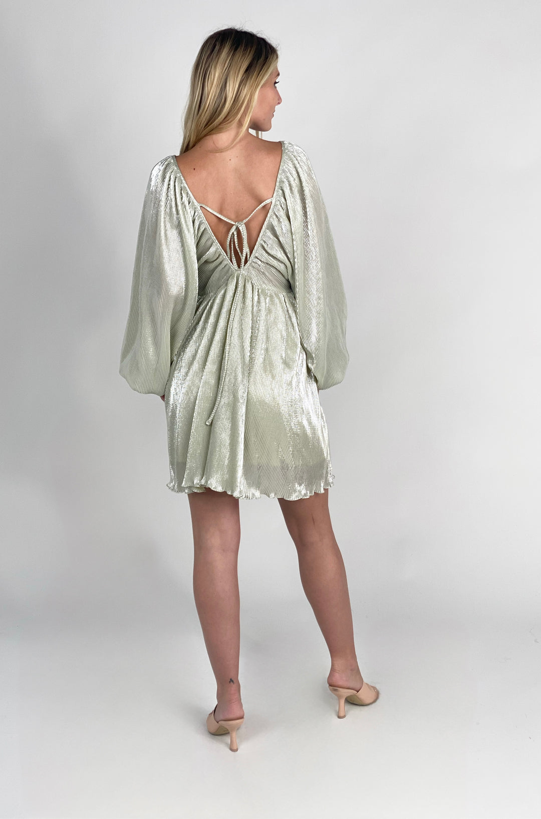 Silver Pleated Dress