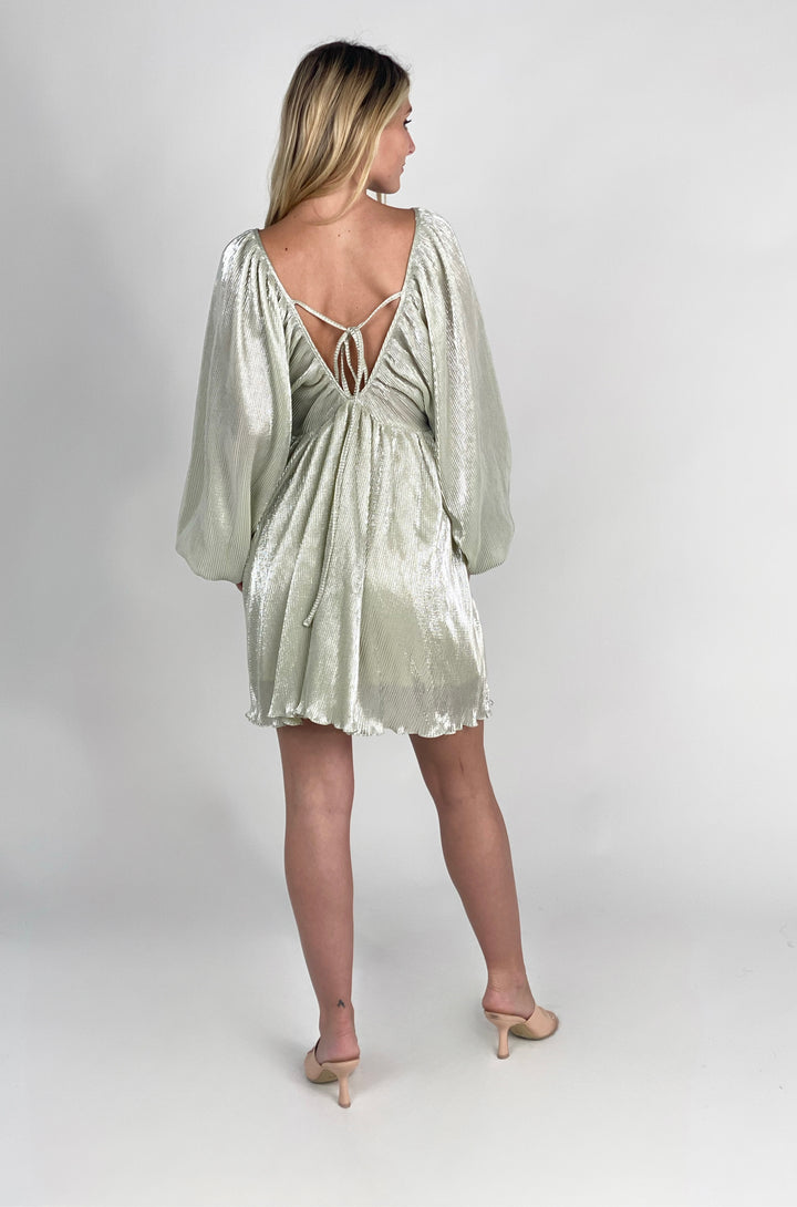 Silver Pleated Dress