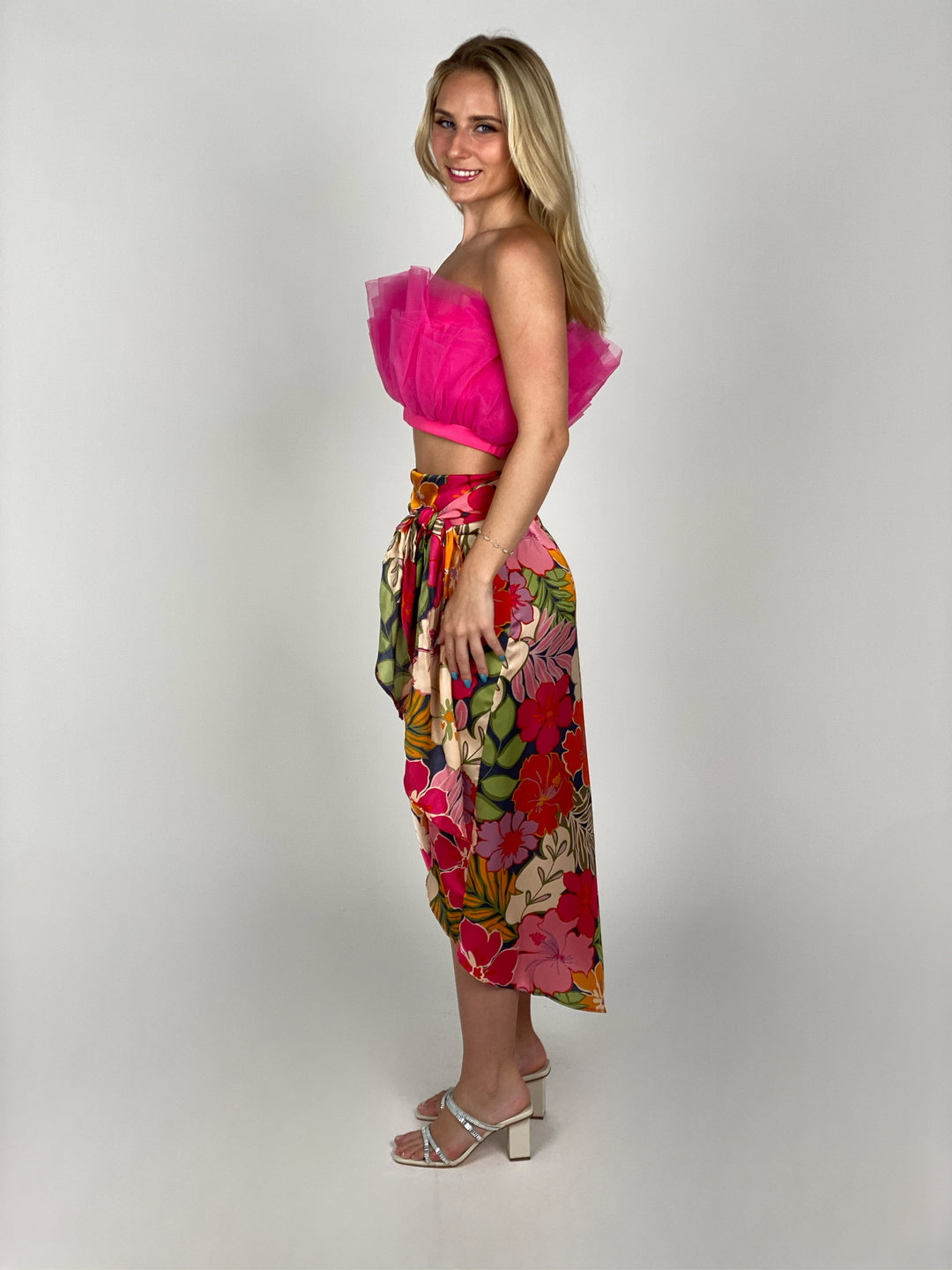 Hawaiian Garden Sarong Wrap Maxi Skirt