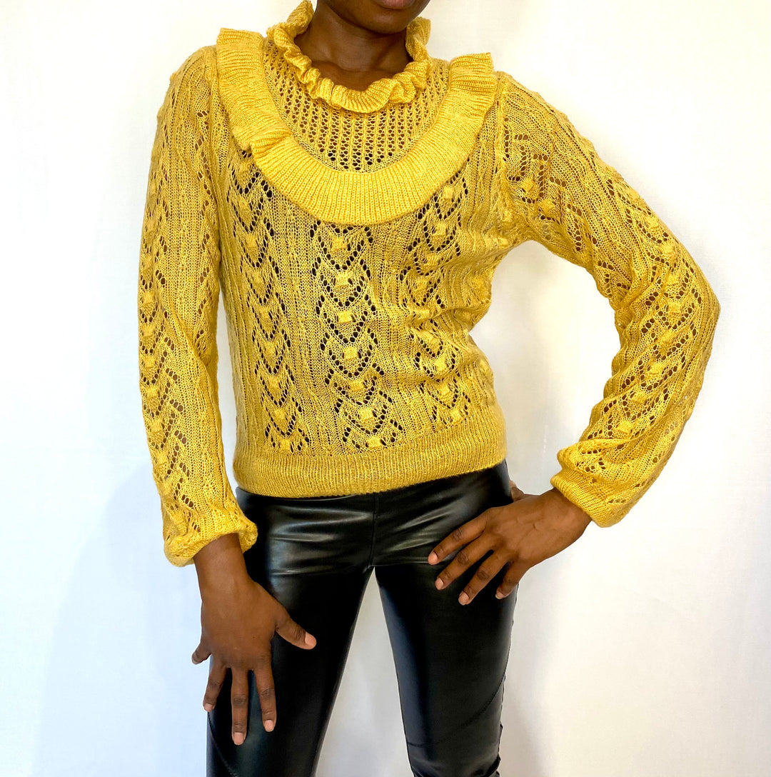 Ruffle Rib Knit Sweater