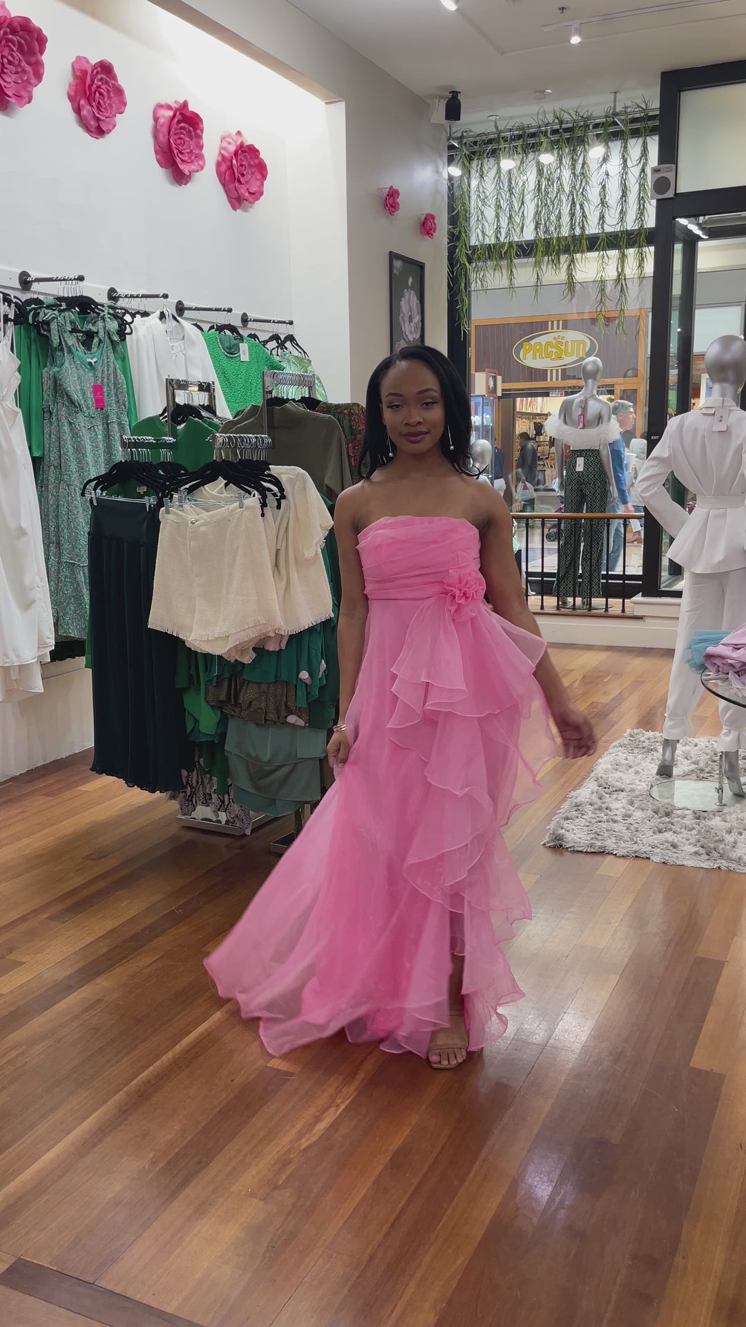 Pink Maxi Mesh Dress