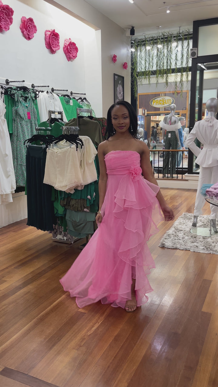 Pink Maxi Mesh Dress