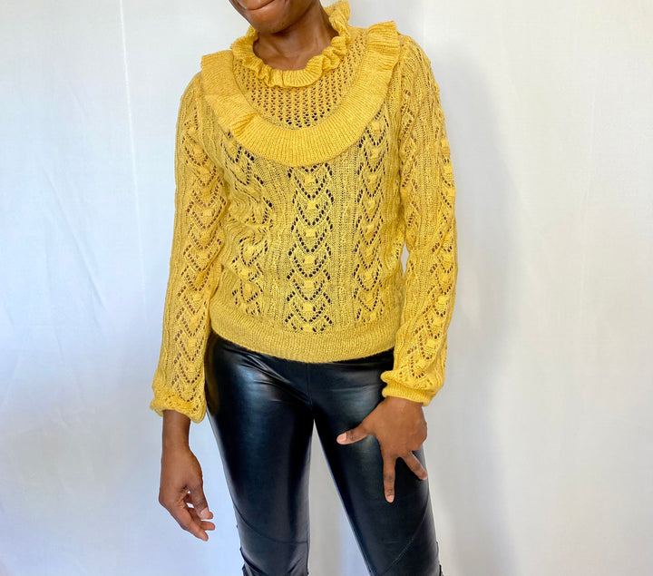 Ruffle Rib Knit Sweater
