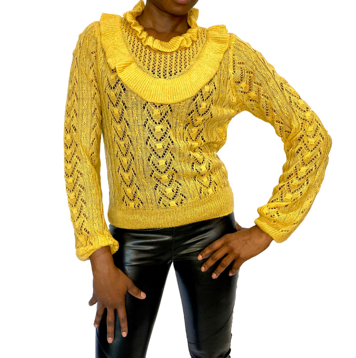 Ruffle Rib Knit Sweater