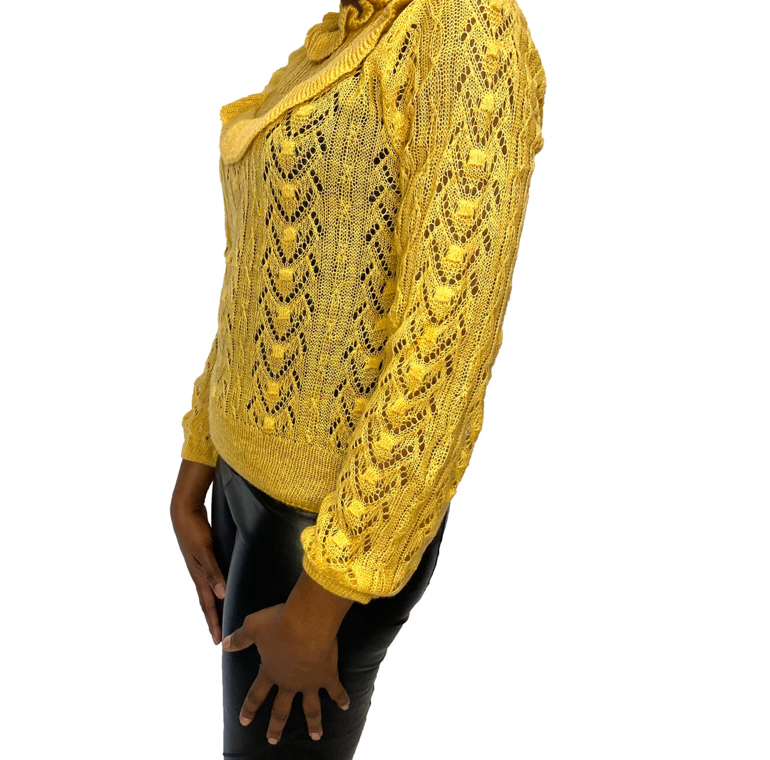 Ruffle Rib Knit Sweater
