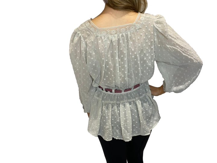 Chiffon V-Neck With Waist Tie