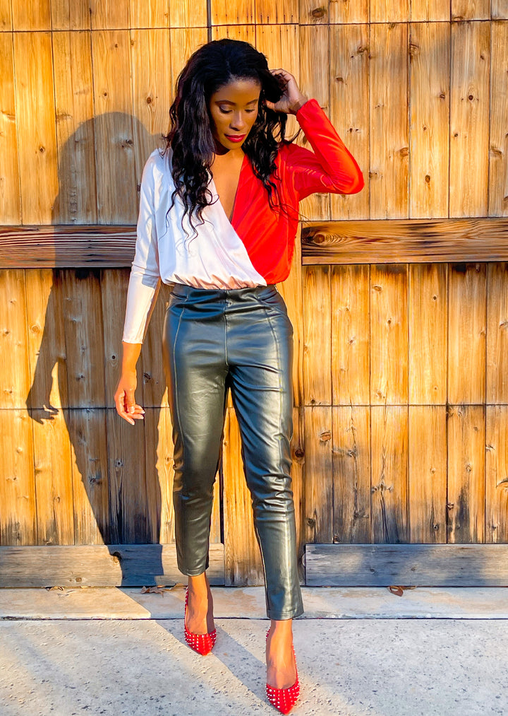 Koslow Crossover Two Tone Bodysuit